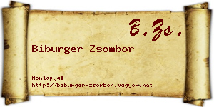 Biburger Zsombor névjegykártya
